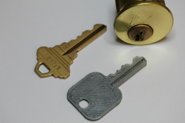 OpenSCAD parametric, 3d printable key (on a RepRap)